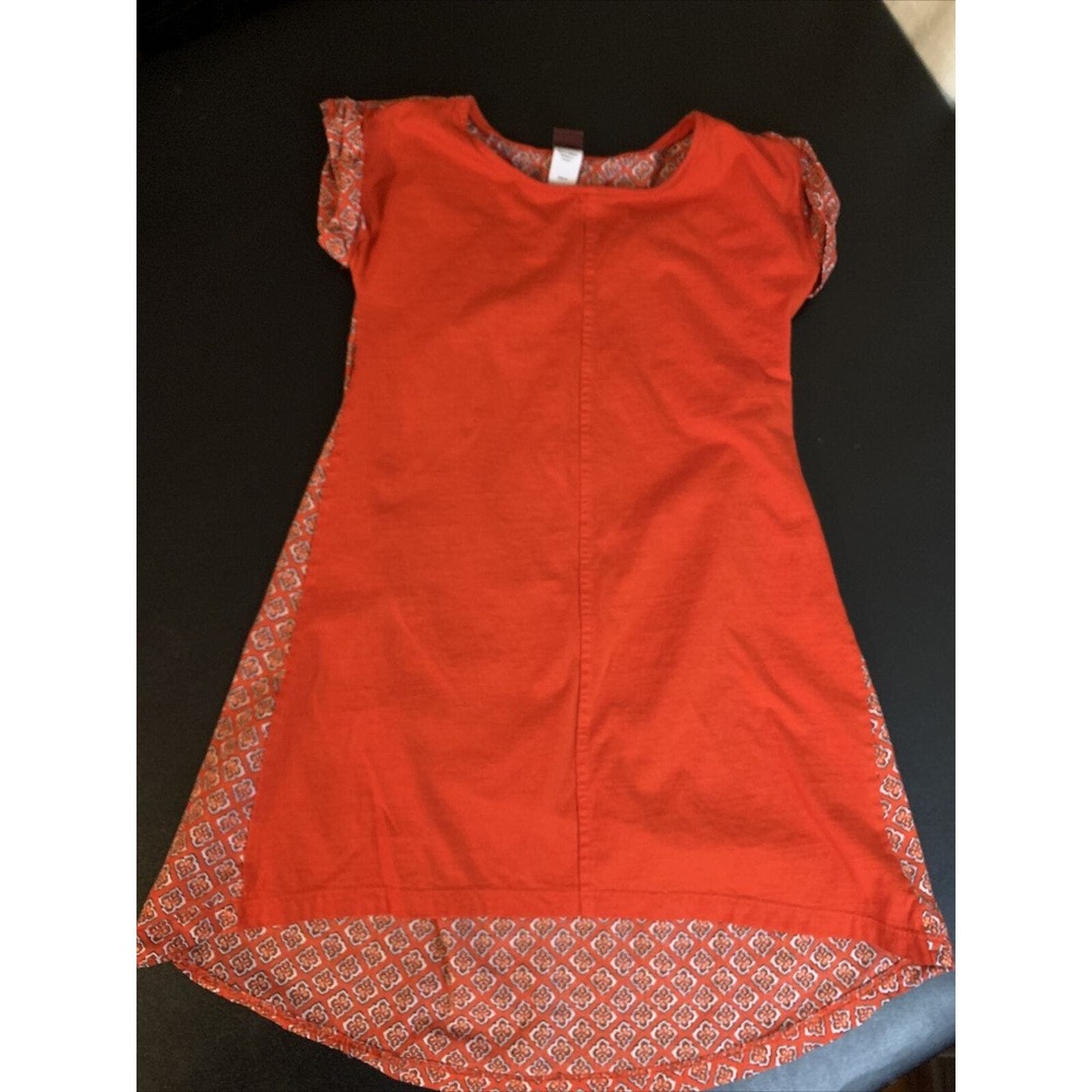 Tea Collection Girls Dress Red High Low Medallion Size 5